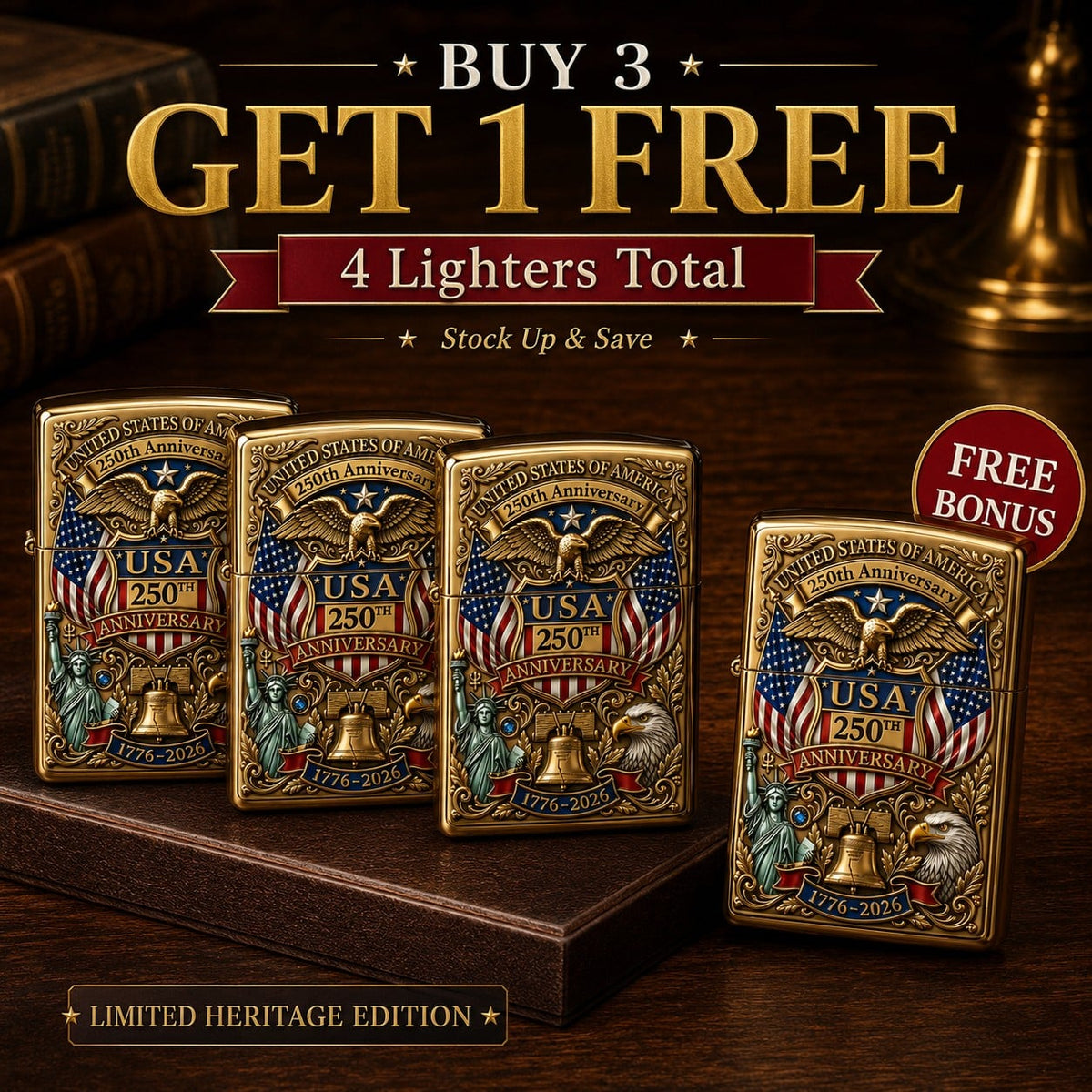 🗽Limited Edition 250th Anniversary Commemorative Lighter