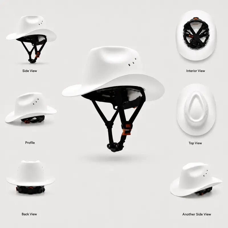 Cowboy Hard Hat 🧢 – Vented Wide Brim Safety Helmet 🪖 for Construction & Ranch Work 🚧🐎