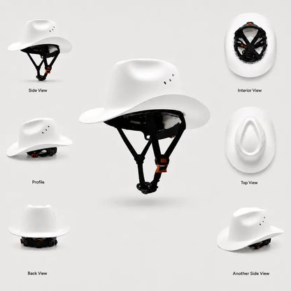 Cowboy Hard Hat 🧢 – Vented Wide Brim Safety Helmet 🪖 for Construction & Ranch Work 🚧🐎