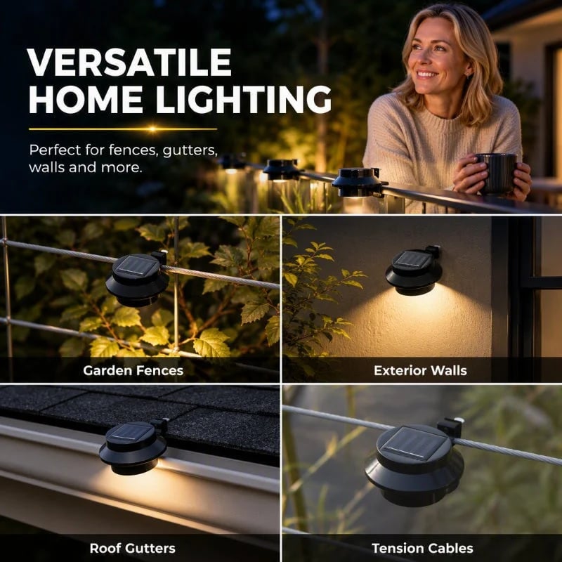 ☀️ Solar LED Gutter Wall Light | Outdoor Accent☀️