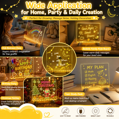 🎄Christmas Hot Sale - LED Note Board with Colored Pens