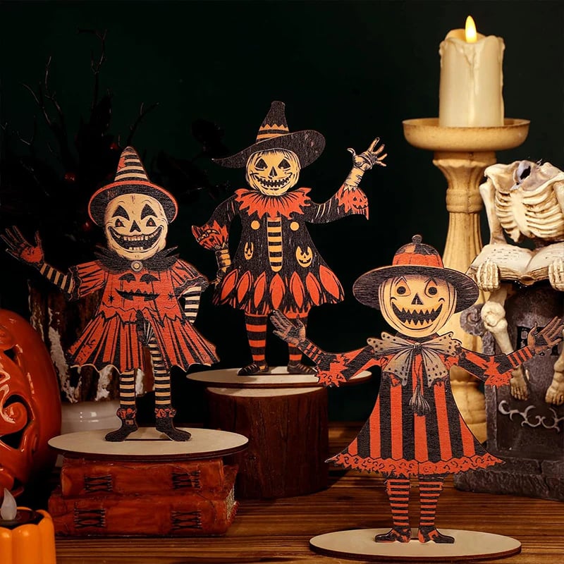 🔥HOT SALE🔥Vintage Halloween Wooden Wall Hanging Set