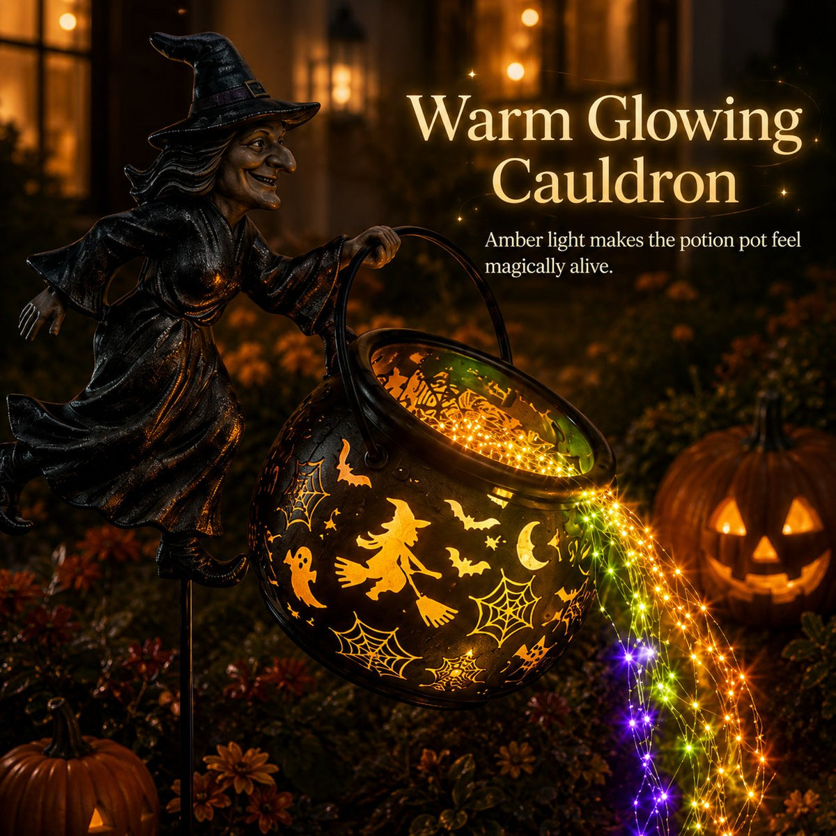 🎁2026 NEW HOT SALE 49% OFF🎃Halloween Witch Cauldron Garden Light