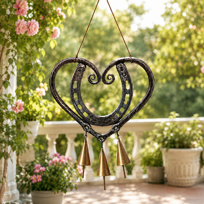 ❤🐎The Horseshoe Heart Wind Chime -- from the hands of that resilient veteran