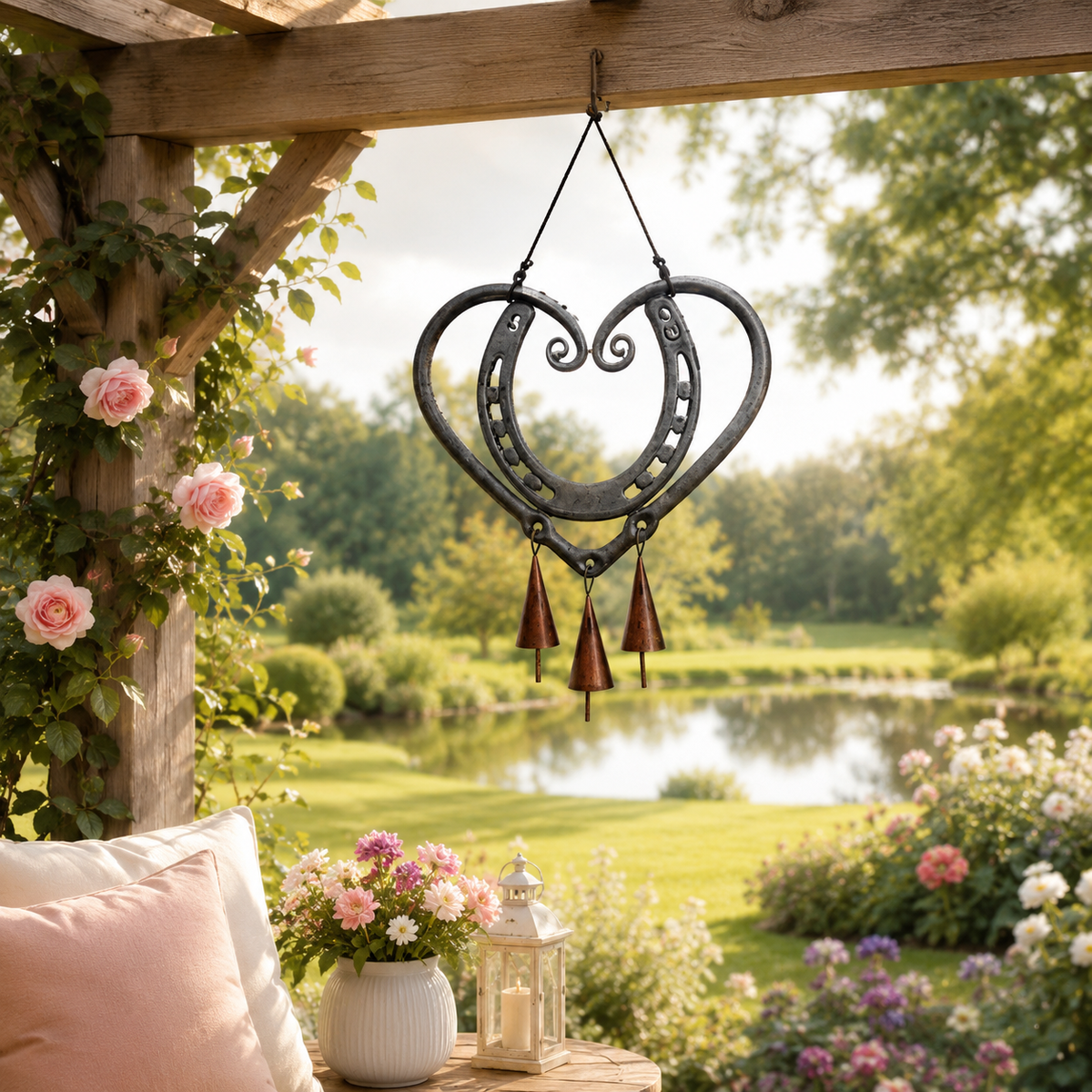 ❤🐎The Horseshoe Heart Wind Chime -- from the hands of that resilient veteran