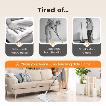 🧹Disposable Dust Mop with 4 Reusable Cloths