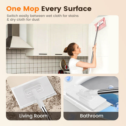 🧹Disposable Dust Mop with 4 Reusable Cloths