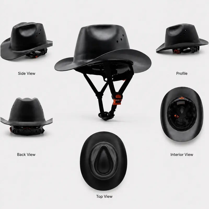 Cowboy Hard Hat 🧢 – Vented Wide Brim Safety Helmet 🪖 for Construction & Ranch Work 🚧🐎