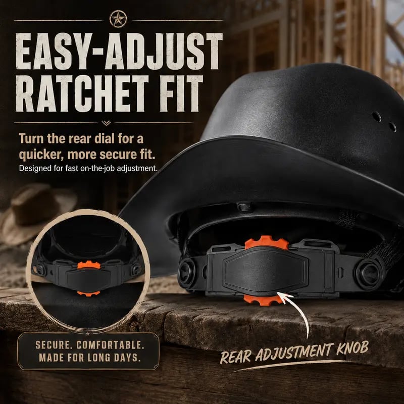 Cowboy Hard Hat 🧢 – Vented Wide Brim Safety Helmet 🪖 for Construction & Ranch Work 🚧🐎