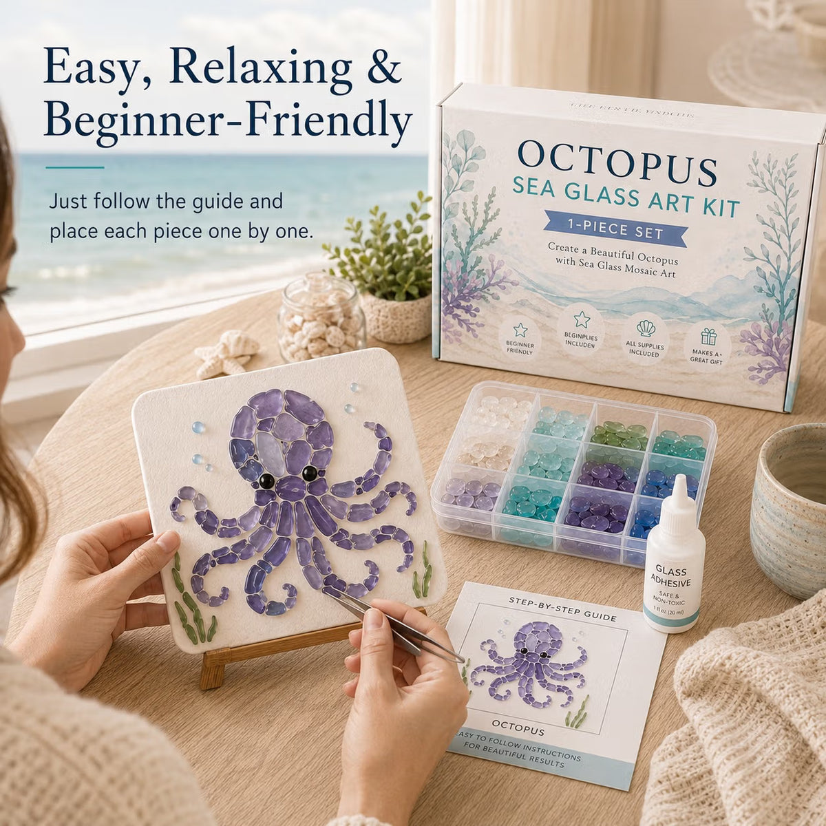 🐋🌊 DIY Sea Glass Mosaic Art Kit