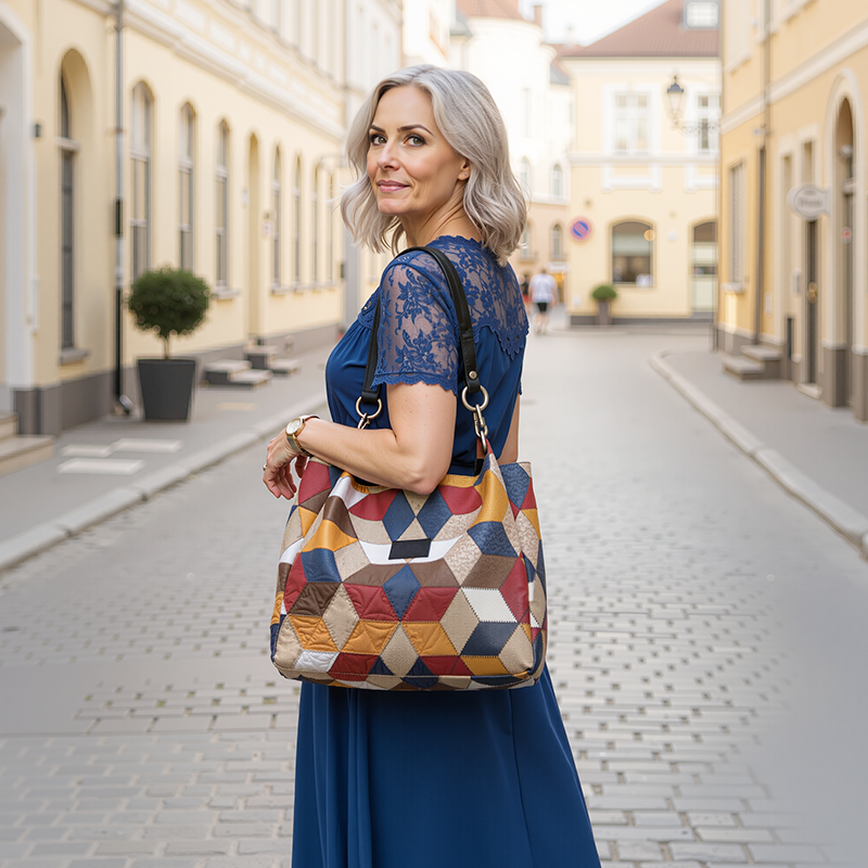 🎅Christmas HOT SALE👜 Women's Geometric Tote Bag – Large Capacity Stylish Handbag For Everyday Elegance👜