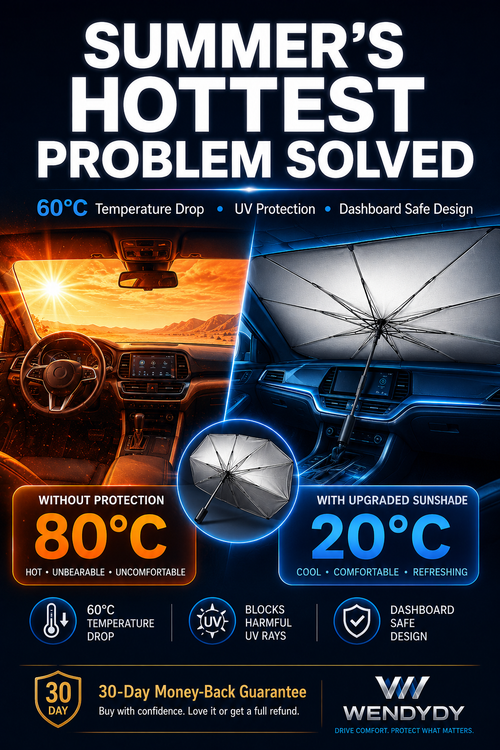 2026 Upgraded Car Windshield Sun Shade Umbrella