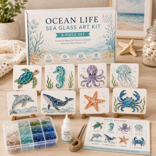 🐋🌊 DIY Sea Glass Mosaic Art Kit