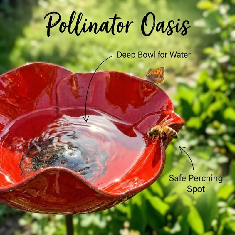 🐦 Mini Bird Bath & Pollinator Water Station  ✨ Attract Birds & Beneficial Insects
