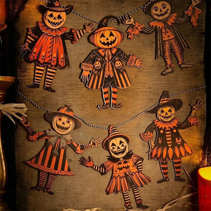 🔥HOT SALE🔥Vintage Halloween Wooden Wall Hanging Set