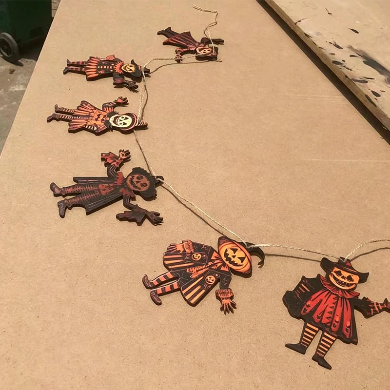 🔥HOT SALE🔥Vintage Halloween Wooden Wall Hanging Set