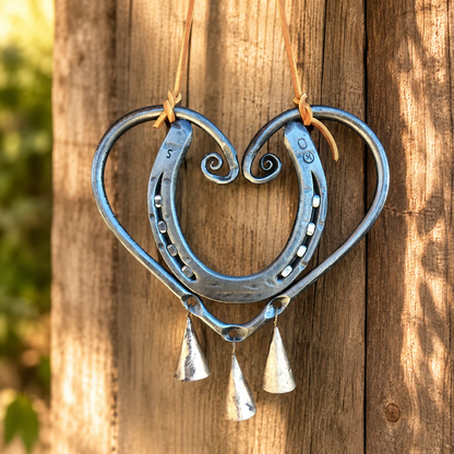 ❤🐎The Horseshoe Heart Wind Chime -- from the hands of that resilient veteran