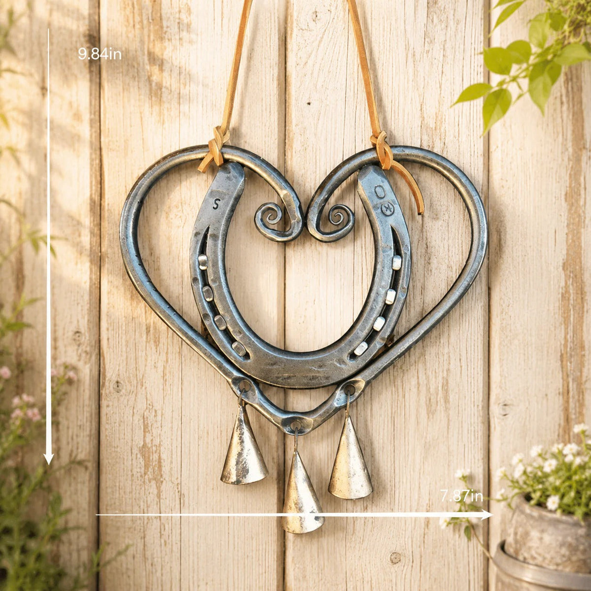 ❤🐎The Horseshoe Heart Wind Chime -- from the hands of that resilient veteran