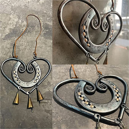 ❤🐎The Horseshoe Heart Wind Chime -- from the hands of that resilient veteran