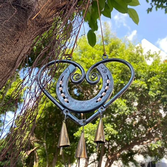 ❤🐎The Horseshoe Heart Wind Chime -- from the hands of that resilient veteran
