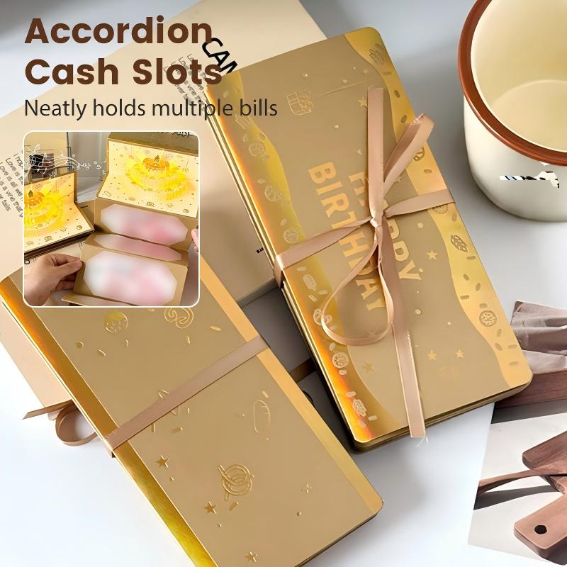 🎂🎂3D Pop-Up Musical Birthday Card with Money Holder