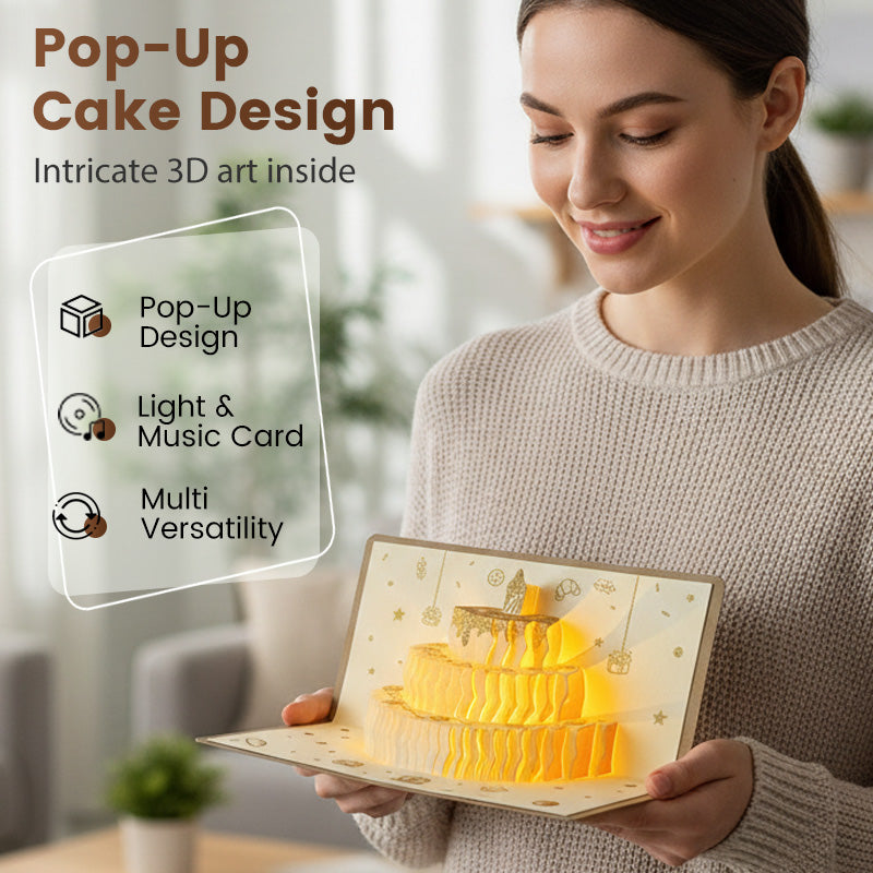 🎂🎂3D Pop-Up Musical Birthday Card with Money Holder