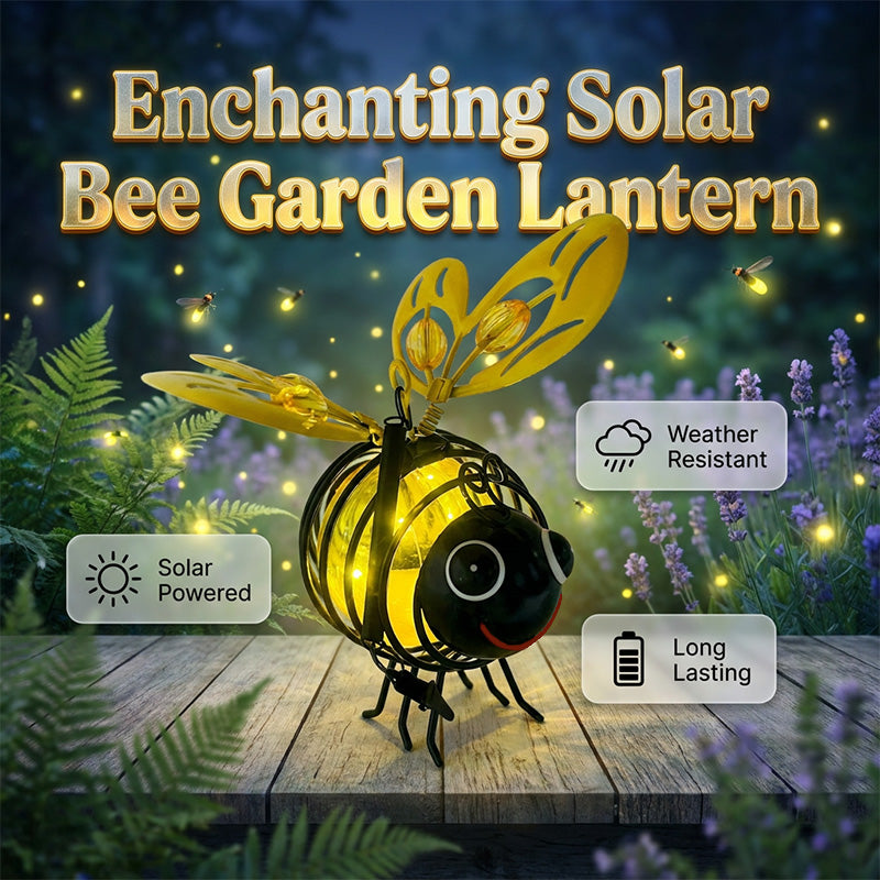 🌙🍃Hanging Solar Bee Light – Warm Amber Glow