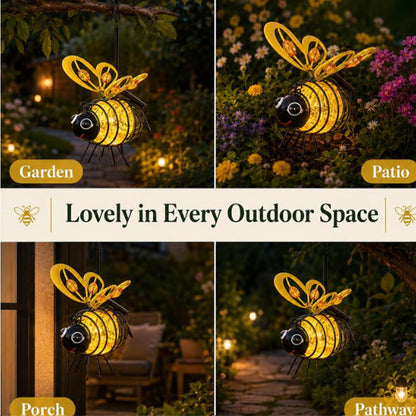 🌙🍃Hanging Solar Bee Light – Warm Amber Glow