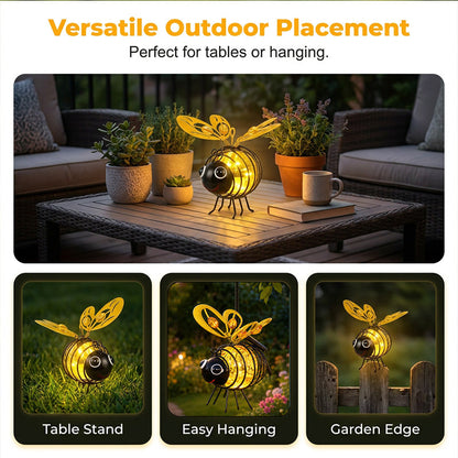 🌙🍃Hanging Solar Bee Light – Warm Amber Glow