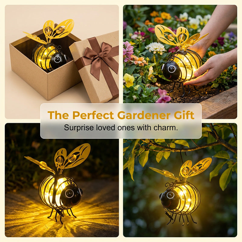 🌙🍃Hanging Solar Bee Light – Warm Amber Glow