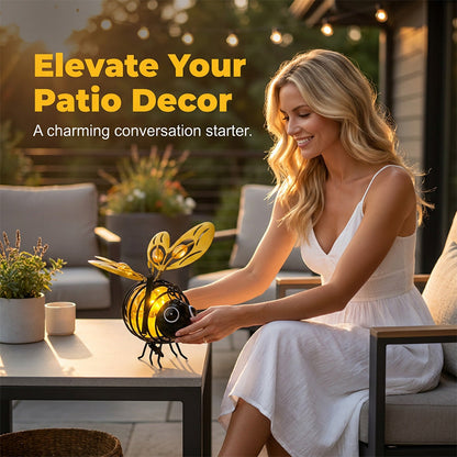 🌙🍃Hanging Solar Bee Light – Warm Amber Glow