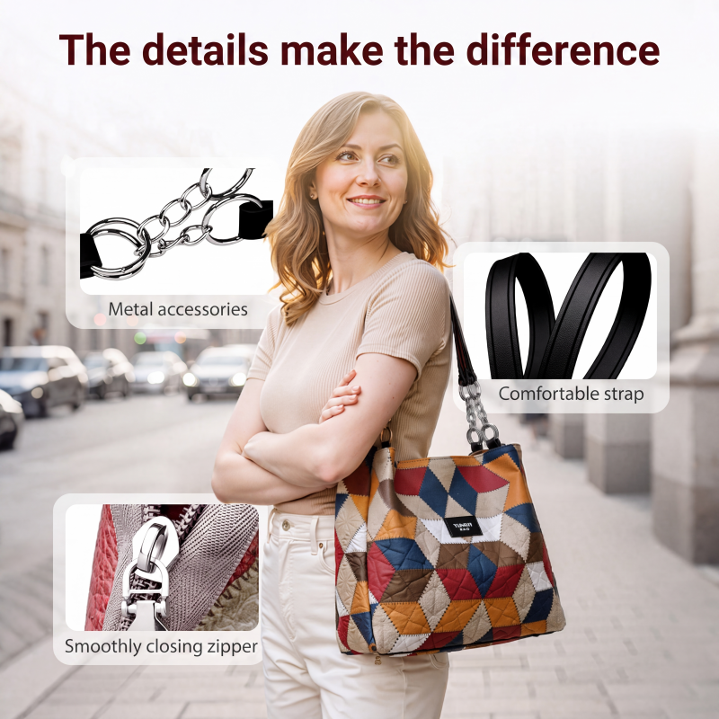 🎅Christmas HOT SALE👜 Women's Geometric Tote Bag – Large Capacity Stylish Handbag For Everyday Elegance👜